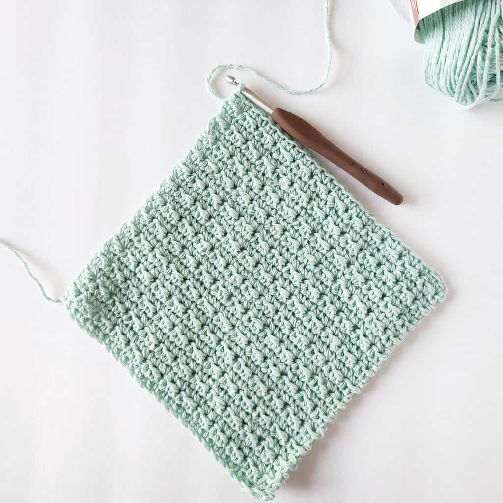 Picture of a single-stitch crochet square