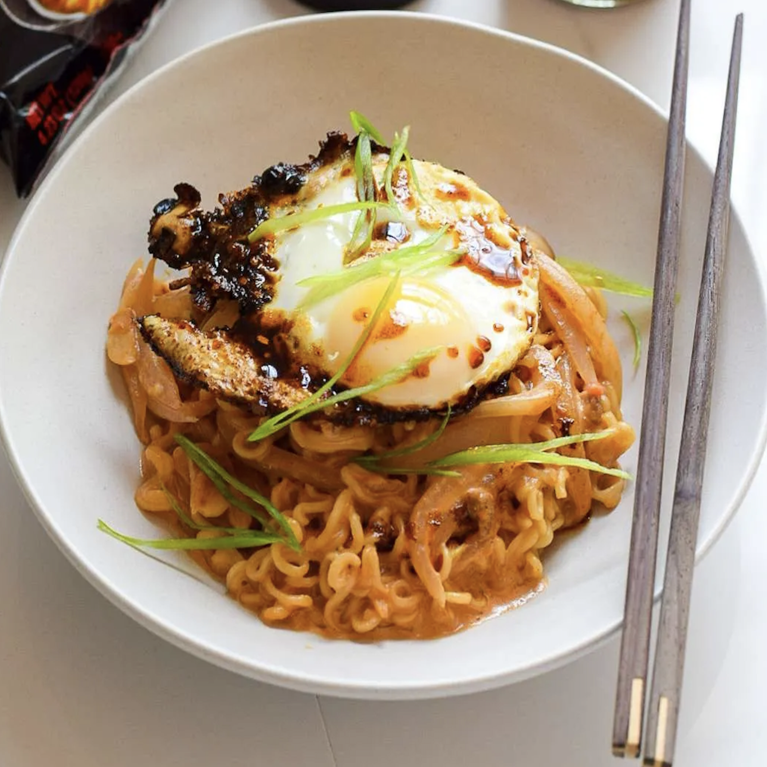 chili oil egg on noodles
