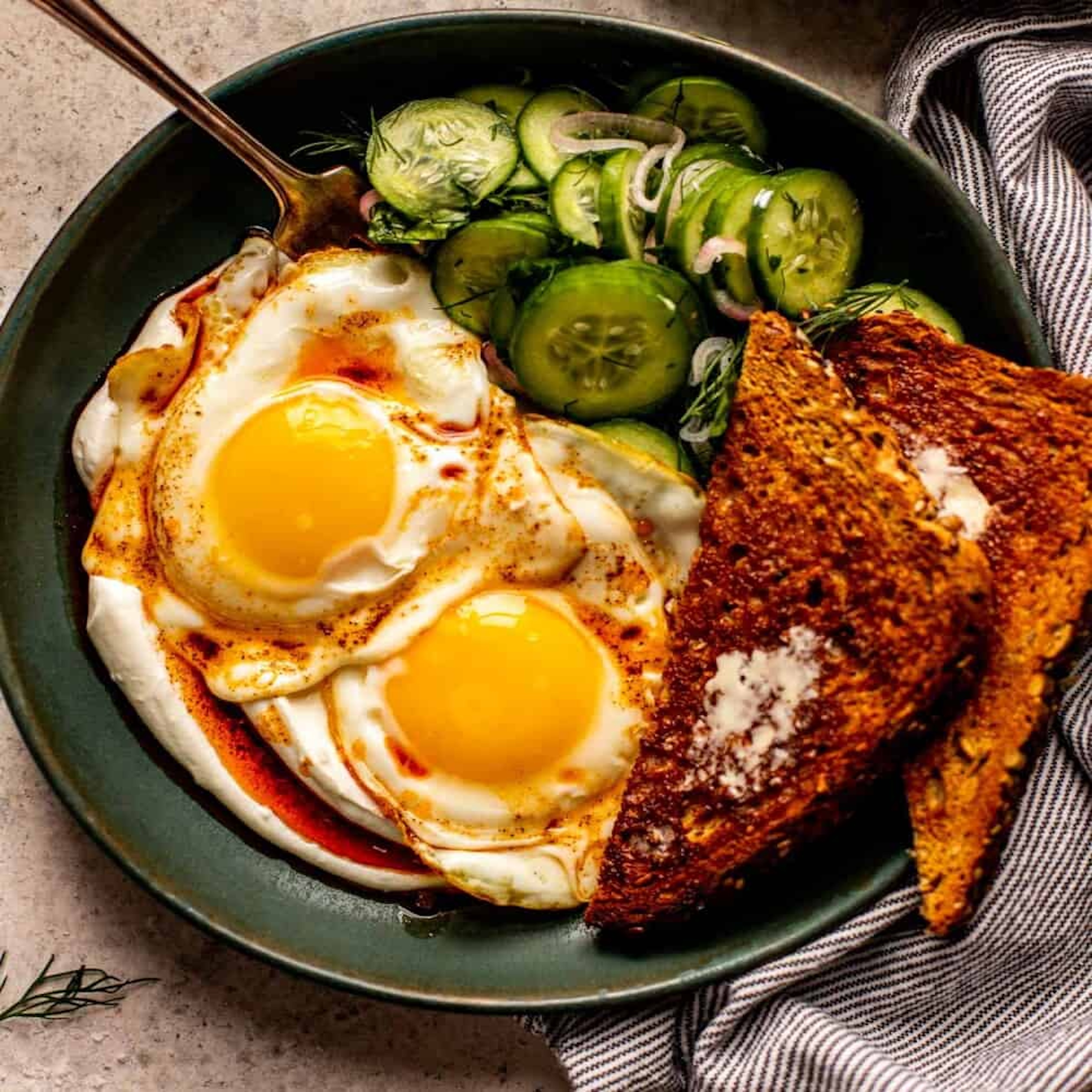 chili oil egg plating inspo
