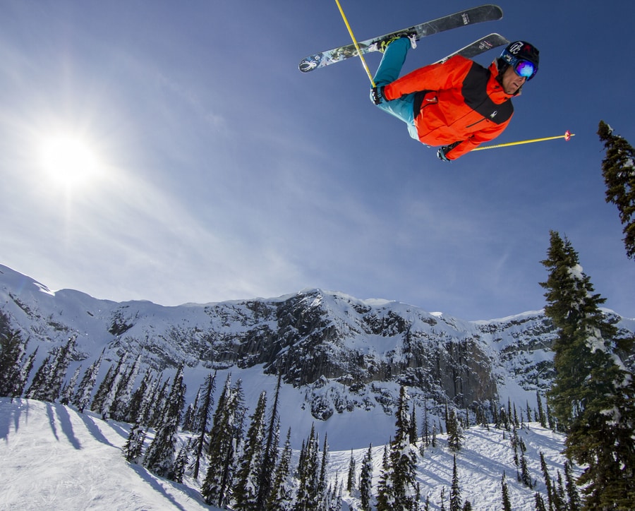 someone backflipping on skis